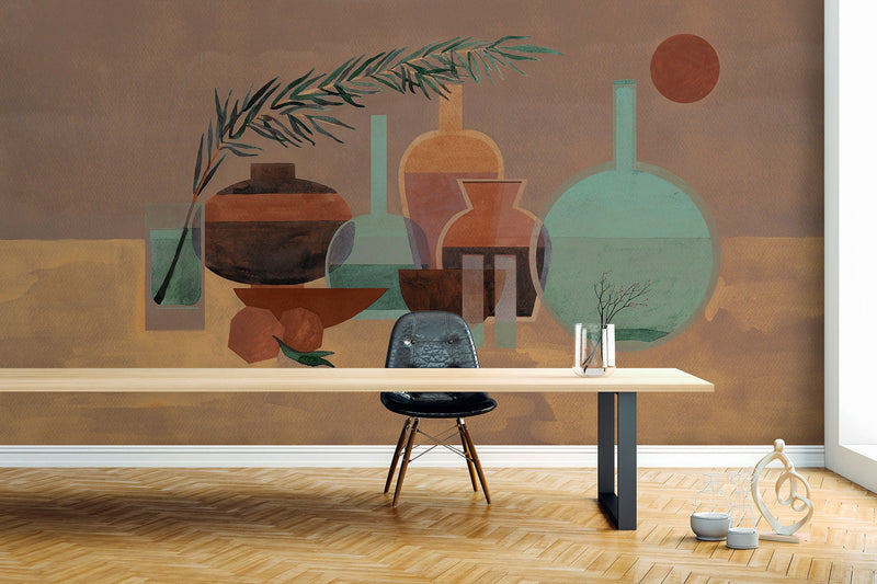 Morandi Green Aniline Mural by Tres Tintas