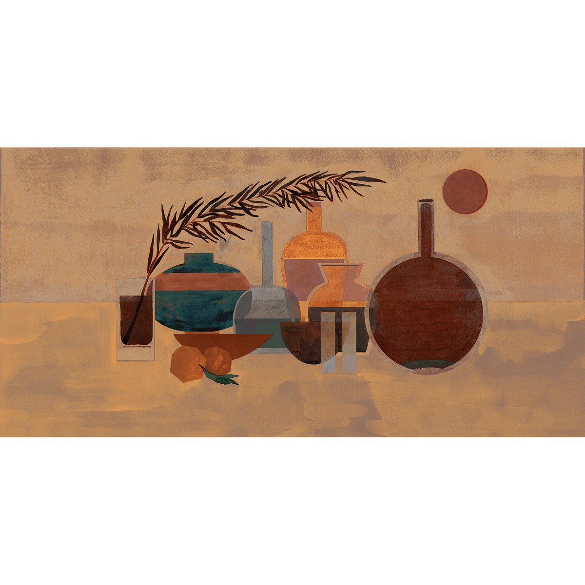 M4109-3 Morandi Red Aniline Mural by Tres Tintas
