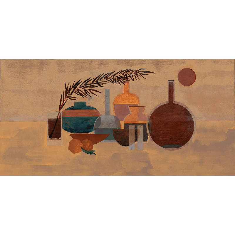 Morandi Red Aniline Mural by Tres Tintas