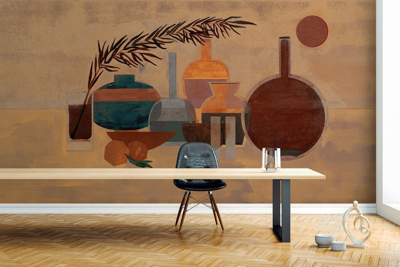 Morandi Red Aniline Mural by Tres Tintas