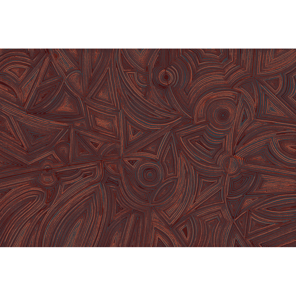 M4121-2 Montaraz Red Aniline Mural by Tres Tintas