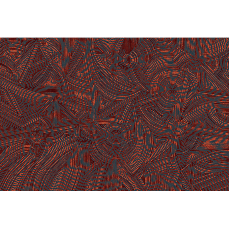 Montaraz Red Aniline Mural by Tres Tintas