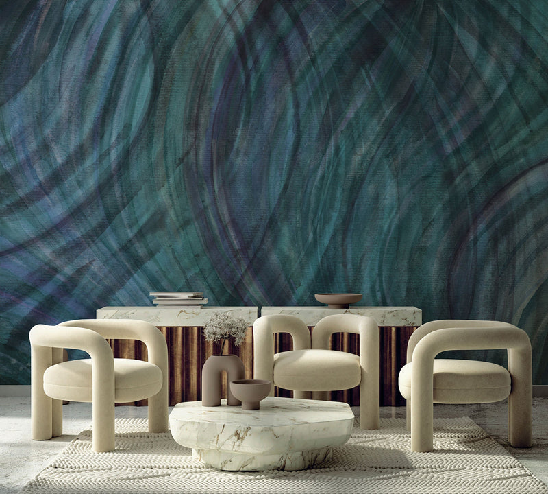 Sorra Blue Aniline Mural by Tres Tintas