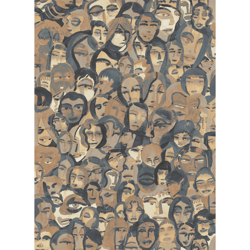 Rimero Dark Blue Ania Mural by Tres Tintas