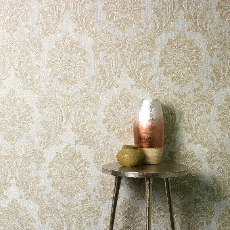 Fine DŽcor Milano Beige Damask M95589 Wallpaper | WallpaperSales