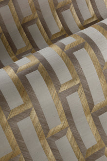 72720 Biseau Marqueterie Gold Orange Ruby Wallpaper By Arte