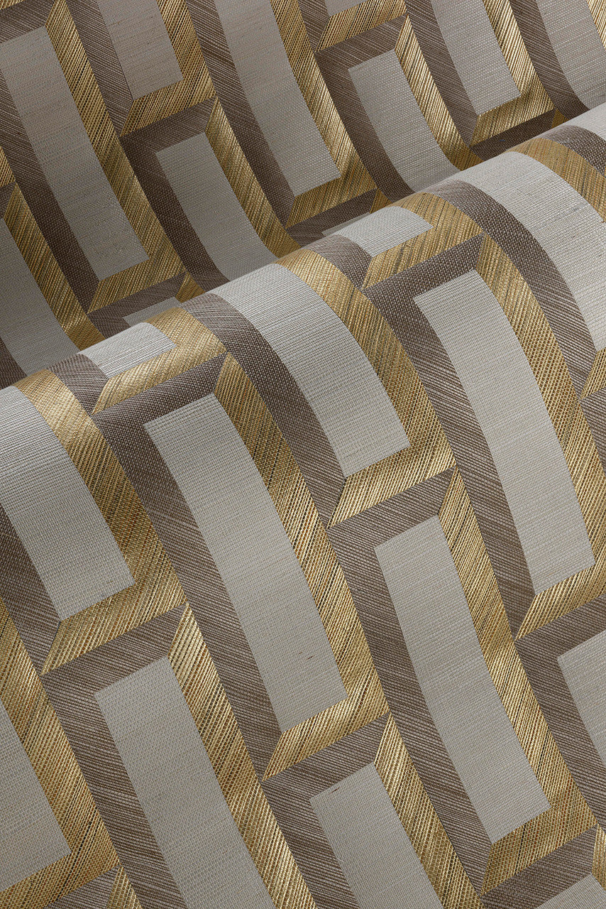 72720 Biseau Marqueterie Gold Orange Ruby Wallpaper By Arte
