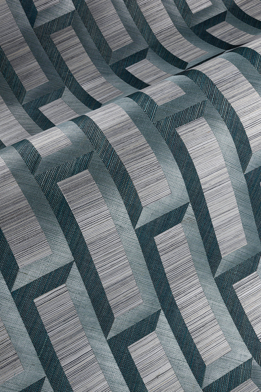 72721 Biseau Marqueterie Turquoise Teal Wallpaper By Arte