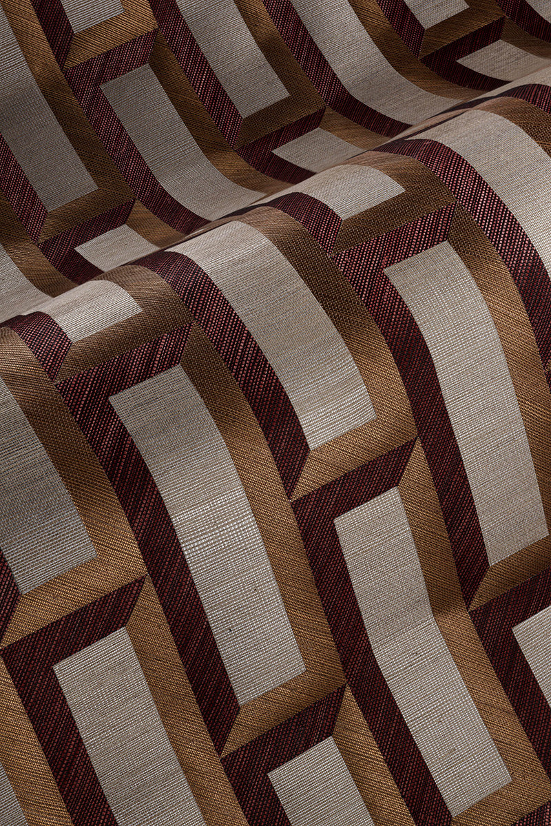 72722 Biseau Marqueterie Copper Red Wallpaper By Arte