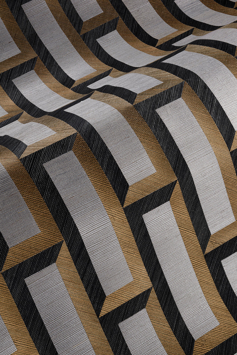 72723 Biseau Marqueterie Bronze Black Wallpaper By Arte