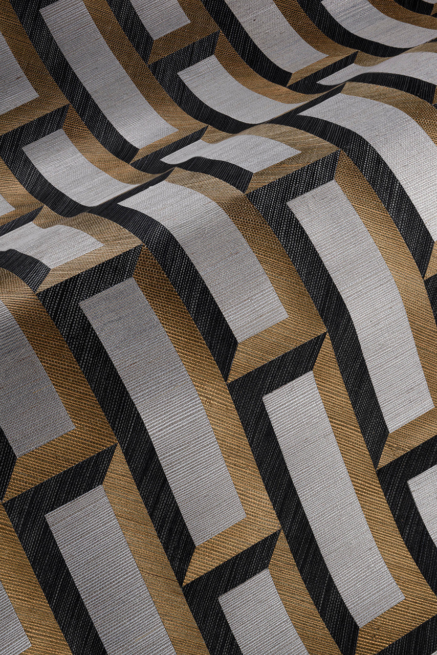 72723 Biseau Marqueterie Bronze Black Wallpaper By Arte