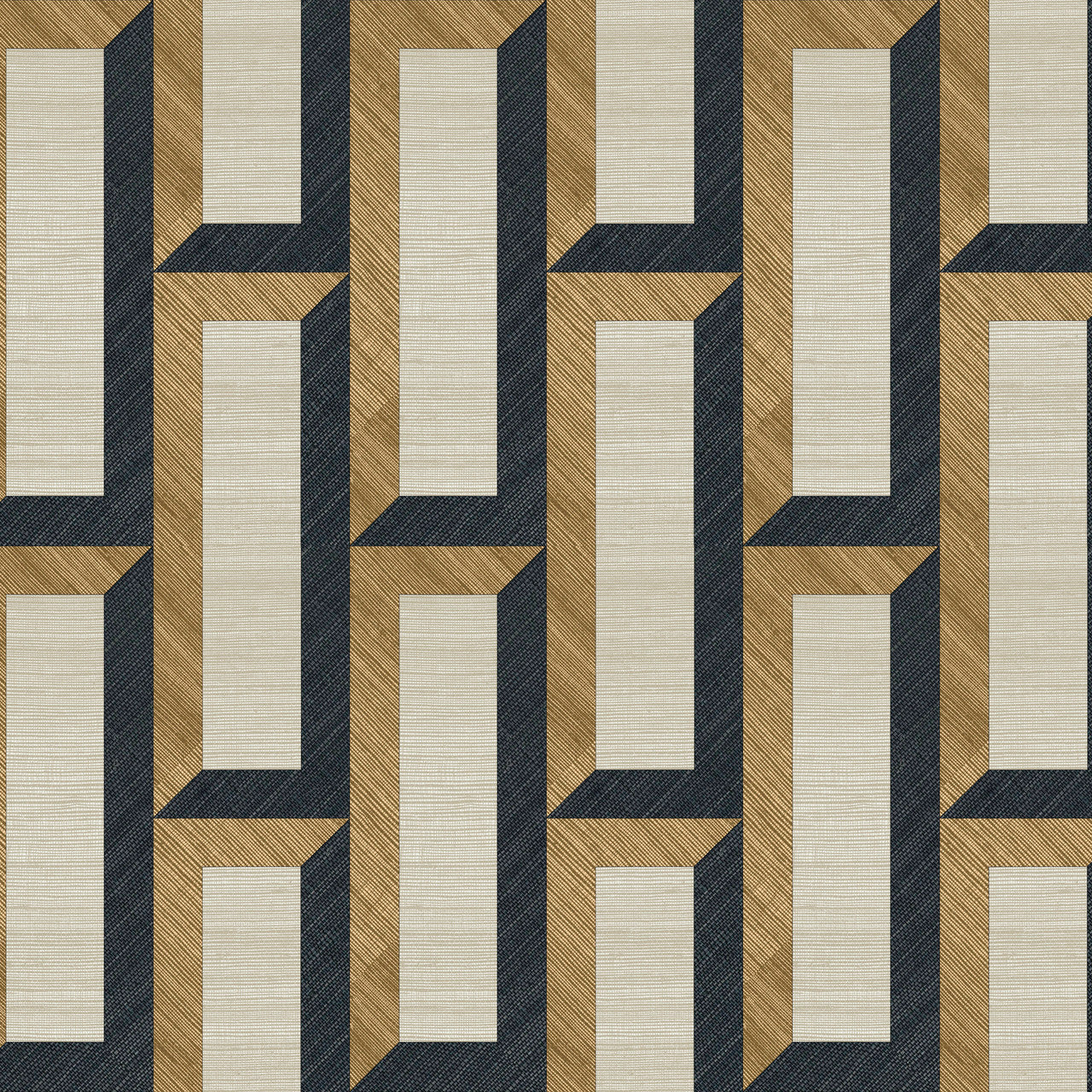 72723 Biseau Marqueterie Bronze Black Wallpaper By Arte