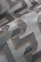 72700 Detour Marqueterie Silver Linen Wallpaper By Arte