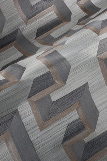 72700 Detour Marqueterie Silver Linen Wallpaper By Arte