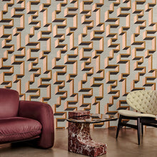 72702 Detour Marqueterie Copper Pink Wallpaper By Arte