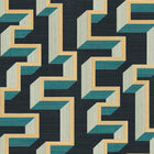 72703 Detour Marqueterie Gold Teal Wallpaper By Arte
