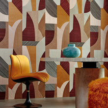 72770 Puzzle Marqueterie Orange Ruby Wallpaper By Arte