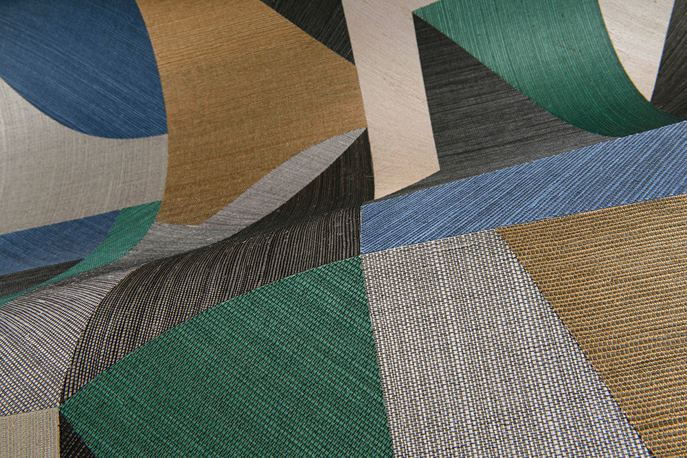 72771 Puzzle Marqueterie Blue Emerald Wallpaper By Arte