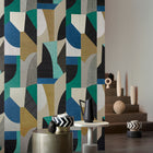 72771 Puzzle Marqueterie Blue Emerald Wallpaper By Arte
