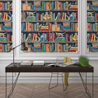 BMCF003/08A Monkey Library Blue Wallpaper by Brand McKenzie
