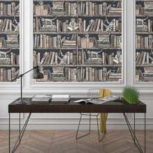BMCF003/08B Monkey Library Taupes Wallpaper by Brand McKenzie