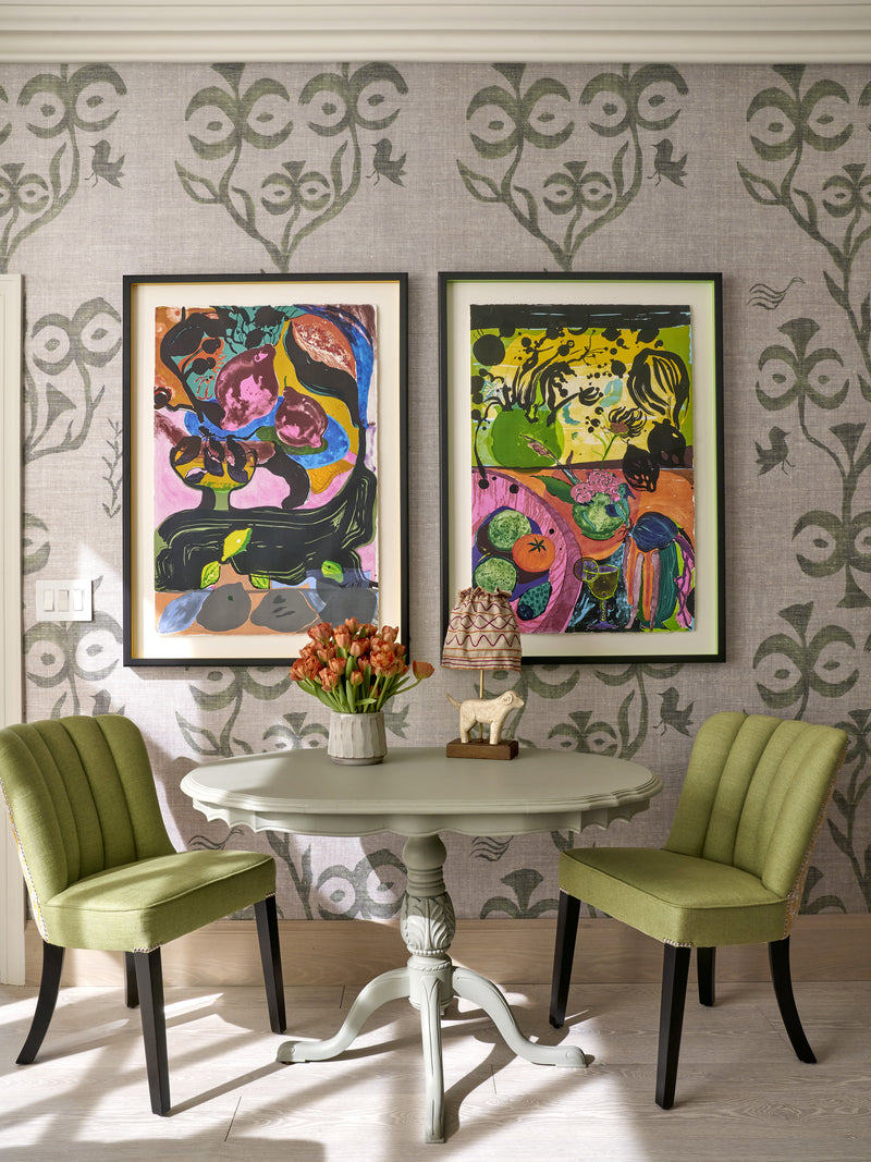 Monsoon Raffia wallpaper by Christopher Farr Cloth in a room setting