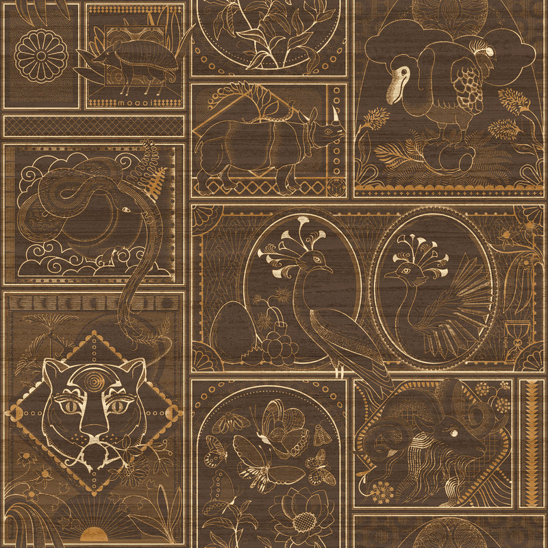 MO4042 Golden Tiger Memento Moooi Makore Wallpaper By Arte