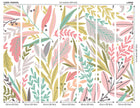 Patterned Leaves Olive  & Blush Mural (Large) by Origin Murals