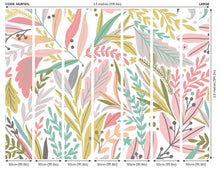Patterned Leaves Olive  & Blush Mural (Large) by Origin Murals