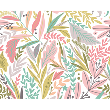 Patterned Leaves Olive  & Blush Mural (Medium) by Origin Murals