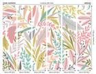 Patterned Leaves Olive  & Blush Mural (Medium) by Origin Murals