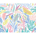Patterned Leaves Pastel Mural (Large) by Origin Murals