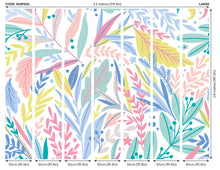 Patterned Leaves Pastel Mural (Large) by Origin Murals