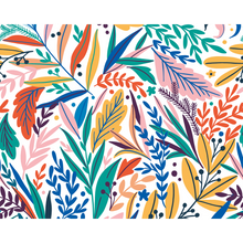 Patterned Leaves Multi Bright Mural (Large) by Origin Murals