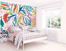 Patterned Leaves Multi Bright Mural (Large) by Origin Murals