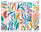 Patterned Leaves Multi Bright Mural (Medium) by Origin Murals