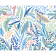 Patterned Leaves Washed Denim Mural (Large) by Origin Murals