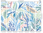 Patterned Leaves Washed Denim Mural (Large) by Origin Murals