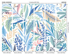 Patterned Leaves Washed Denim Mural (Medium) by Origin Murals