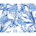 Paradise Flamingo Cobalt Mural (Large) by Origin Murals