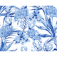 Paradise Flamingo Cobalt Mural (Large) by Origin Murals