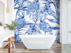 Paradise Flamingo Cobalt Mural (Medium) by Origin Murals