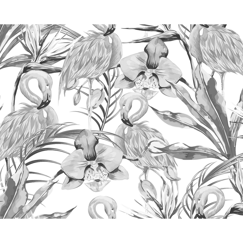 Paradise Flamingo Noir Mural (Medium) by Origin Murals
