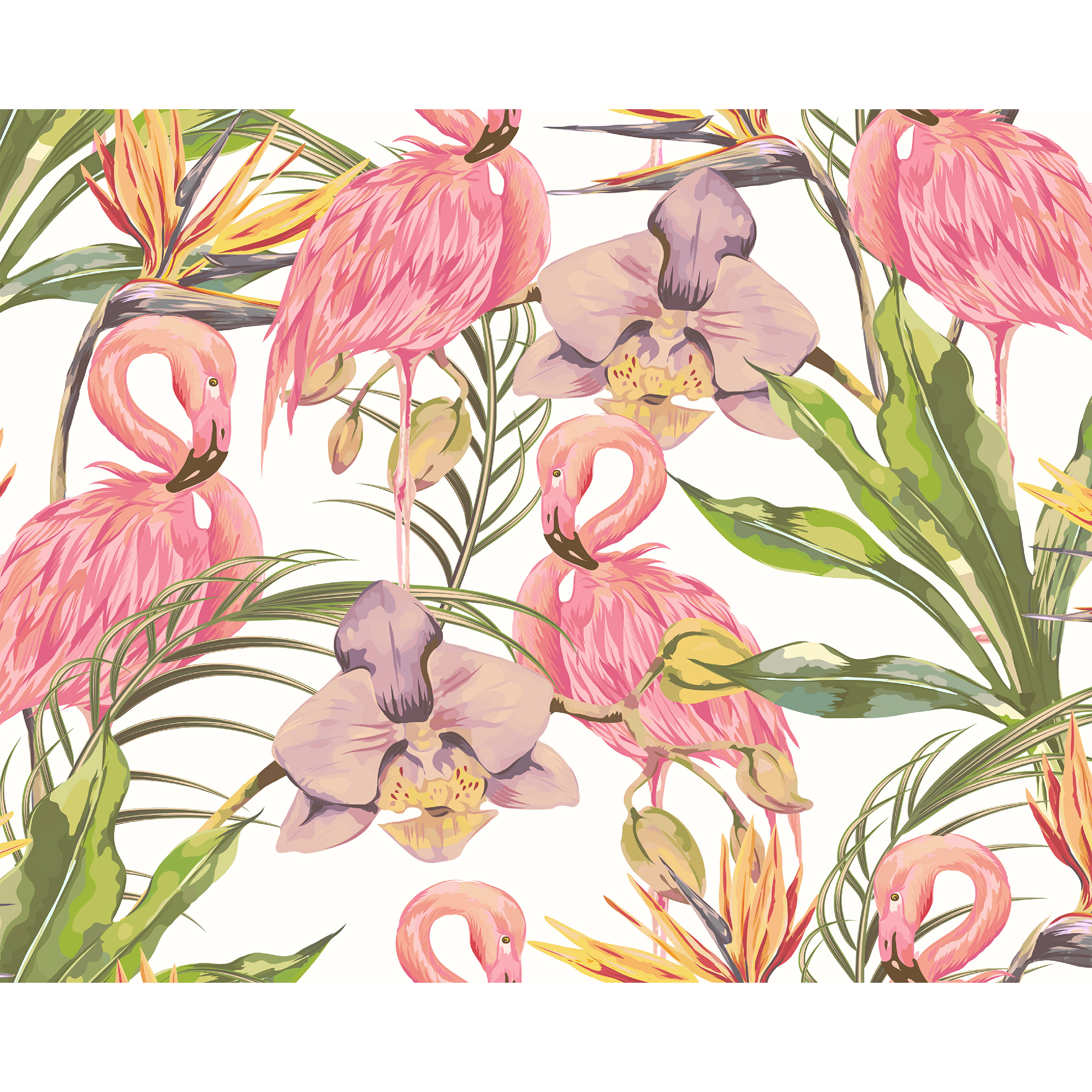 Paradise Flamingo Watermelon Mural (Medium) by Origin Murals