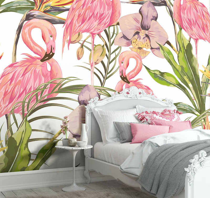 Paradise Flamingo Watermelon Mural (Medium) by Origin Murals