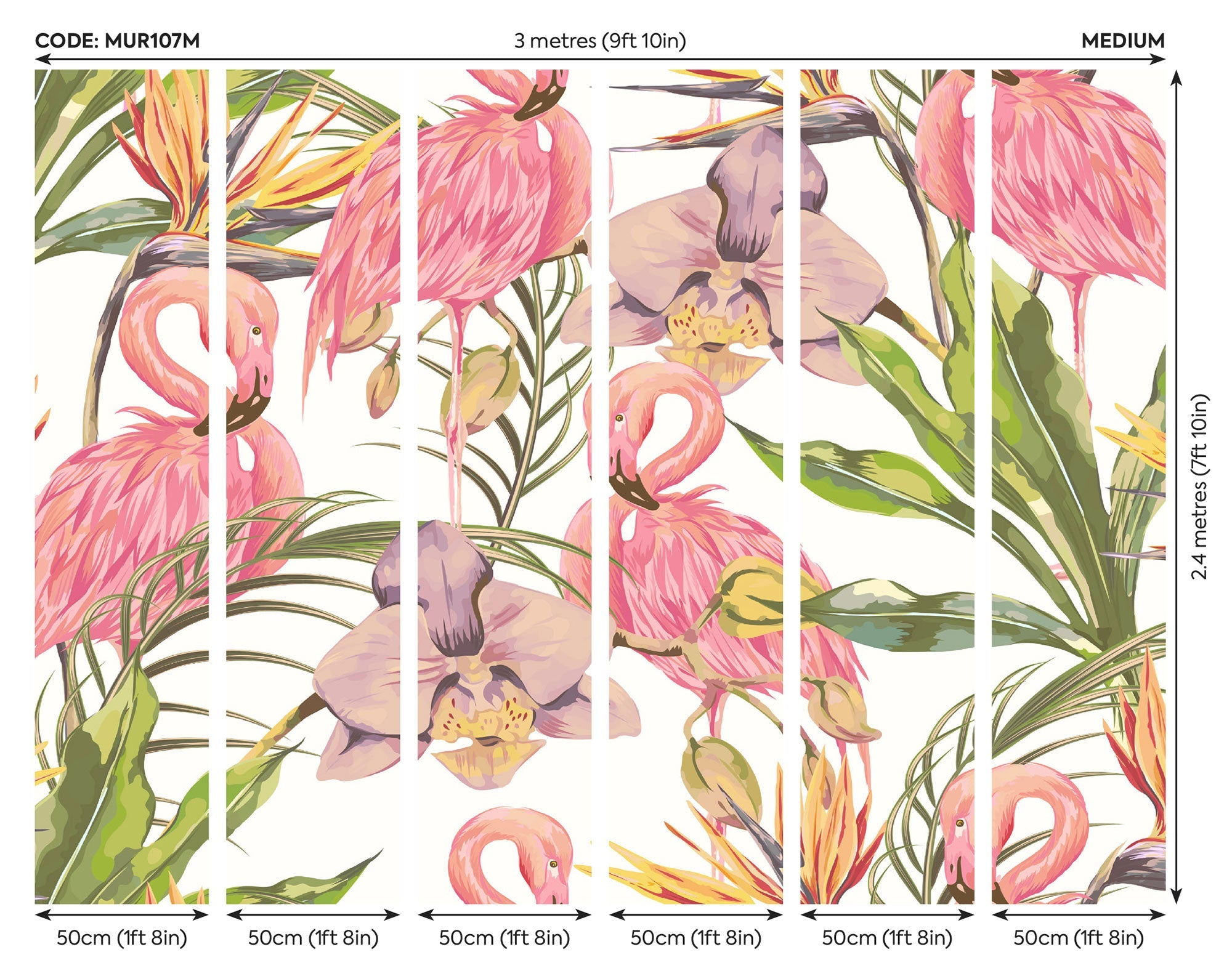 Paradise Flamingo Watermelon Mural (Medium) by Origin Murals