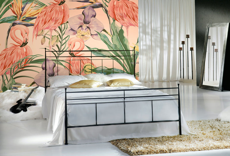 Paradise Flamingo Coral Mural (Medium) by Origin Murals