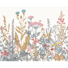 Botanical Fleur Dove & Coral Mural (Medium) by Origin Murals