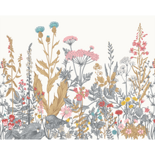 Botanical Fleur Dove & Coral Mural (Medium) by Origin Murals