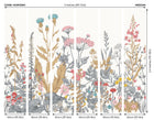 Botanical Fleur Dove & Coral Mural (Medium) by Origin Murals